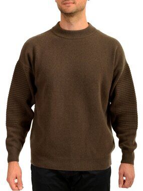 Scuderia Ferrari Men's Brown Wool Cashmere C-Neck Pullover Sweater US L IT 52